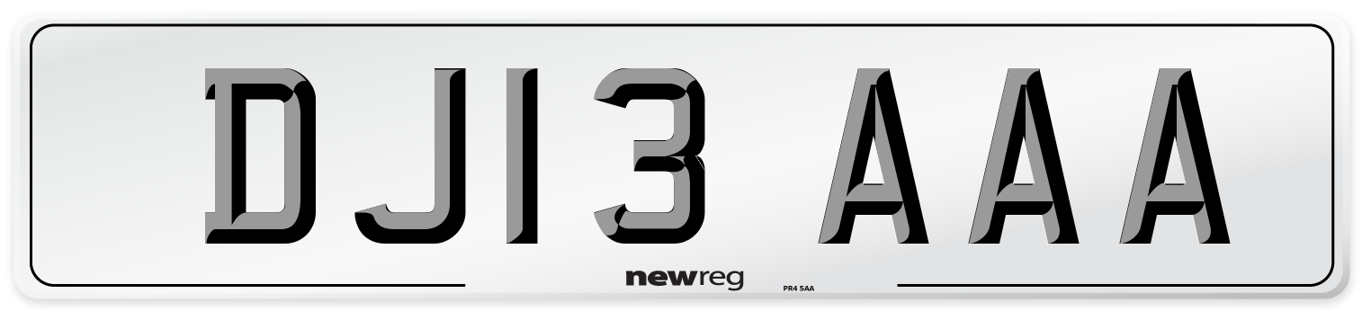 DJ13 AAA Number Plate from New Reg
